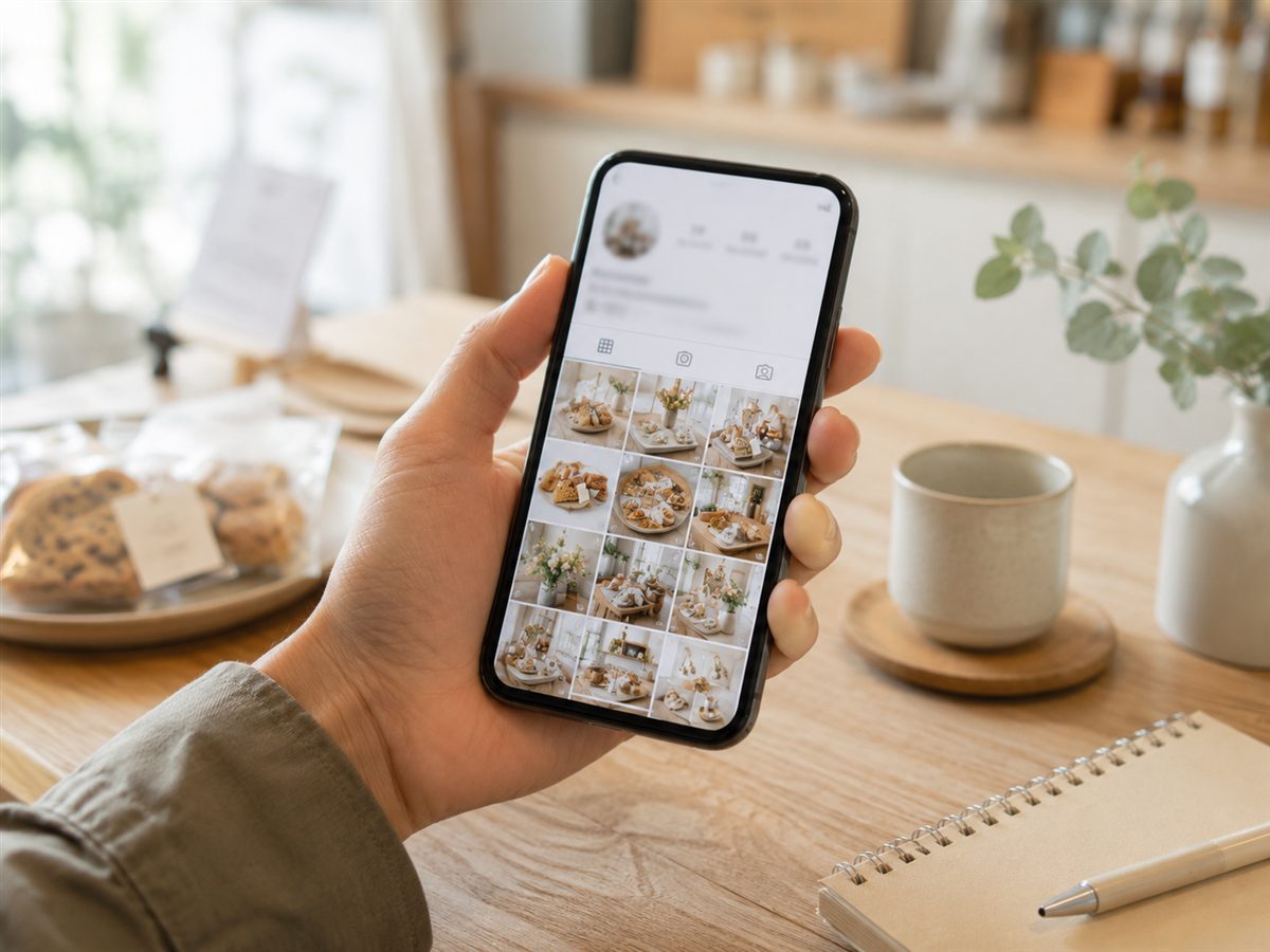 SNSの写真投稿だけで情報を伝えている状態のイメージ